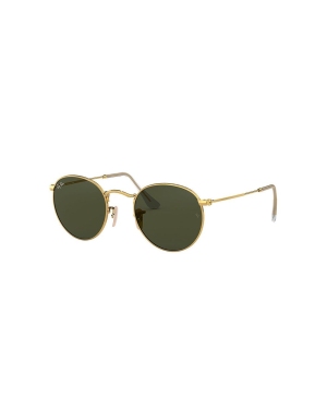 Ray-Ban okulary przeciwsłoneczne ROUND METAL męskie kolor złoty 0RB3447