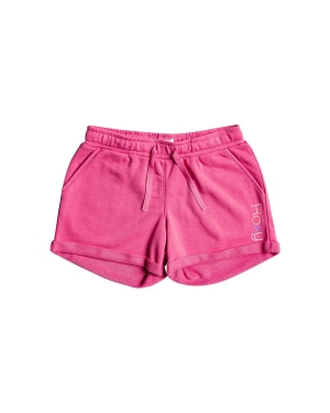 Roxy szorty dziecięce kolor różowy gładkie regulowana talia
