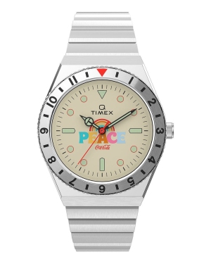 Timex zegarek TW2V25800 Q Timex x Coca-Cola Unity Collection damski kolor srebrny