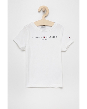 Tommy Hilfiger T-shirt bawełniany dziecięcy kolor biały z nadrukiem KS0KS00210