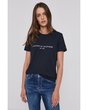 Tommy Hilfiger t-shirt bawełniany kolor granatowy WW0WW31999
