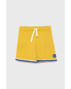 United Colors of Benetton szorty bawełniane dziecięce kolor żółty regulowana talia