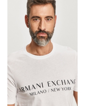 Armani Exchange t-shirt męski kolor biały z nadrukiem 8NZT72 Z8H4Z NOS