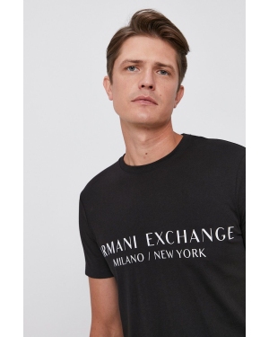 Armani Exchange t-shirt męski kolor czarny z nadrukiem 8NZT72 Z8H4Z NOS