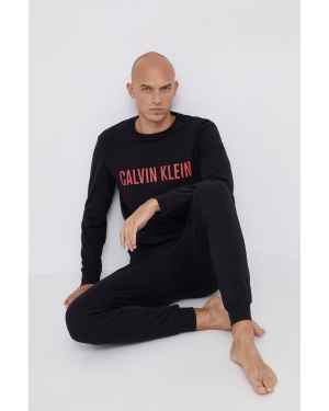 Calvin Klein Underwear Longsleeve piżamowy kolor czarny gładka