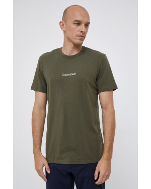Calvin Klein Underwear T-shirt piżamowy kolor zielony gładka