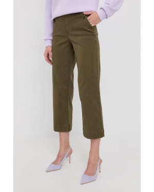 Spanx spodnie damskie kolor zielony proste high waist