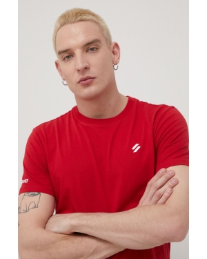 Superdry t-shirt bawełniany kolor czerwony z nadrukiem