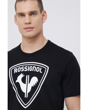Rossignol t-shirt bawełniany kolor czarny z nadrukiem RLKMY04