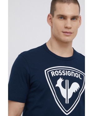 Rossignol t-shirt bawełniany kolor granatowy z nadrukiem