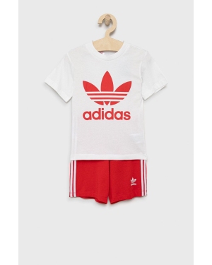adidas Originals komplet bawełniany dziecięcy HE4659 kolor czerwony