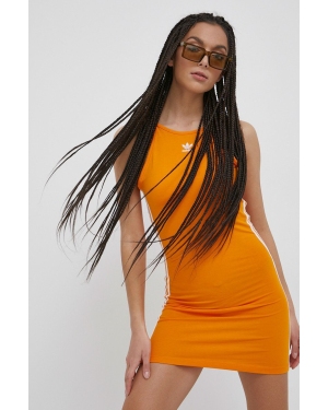 adidas Originals sukienka Adicolor HC2046 kolor pomarańczowy mini dopasowana HC2046-BORANG