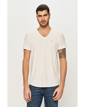 Tommy Jeans t-shirt męski kolor biały melanżowy DM0DM09587