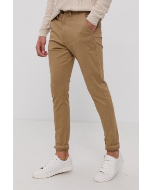 Solid Spodnie męskie kolor beżowy w fasonie chinos