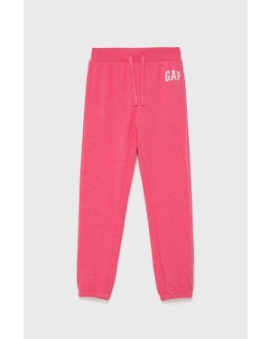 GAP spodnie dresowe dziecięce kolor fioletowy gładkie