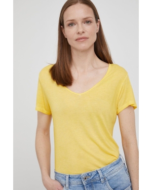 Frieda & Freddies t-shirt damski kolor żółty