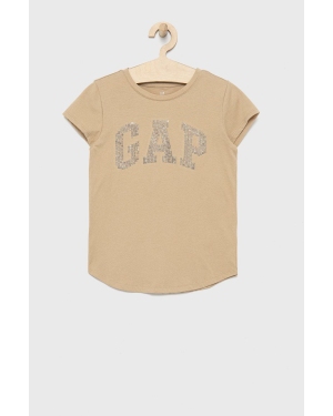 GAP t-shirt bawełniany dziecięcy kolor brązowy
