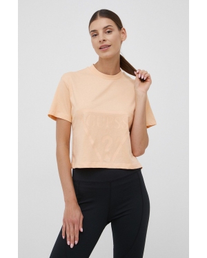 Guess T-shirt bawełniany kolor pomarańczowy