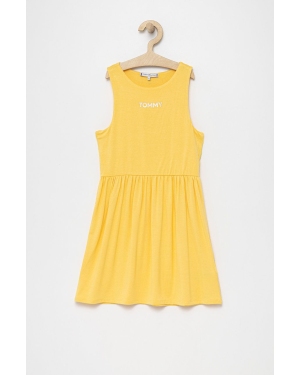 Tommy Hilfiger sukienka dziecięca kolor żółty mini rozkloszowana