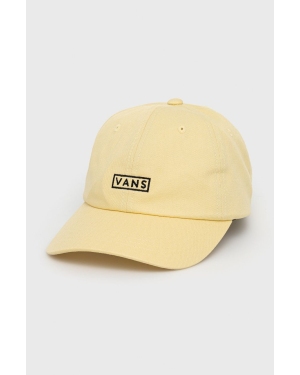 Vans czapka bawełniana kolor żółty z aplikacją