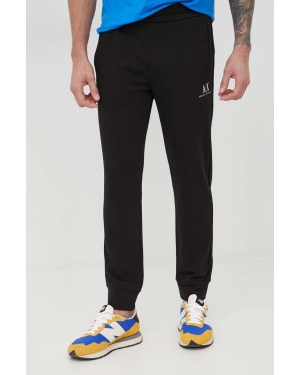 Armani Exchange spodnie dresowe bawełniane 8NZPSC.ZJKRZ.NOS męskie kolor czarny z nadrukiem