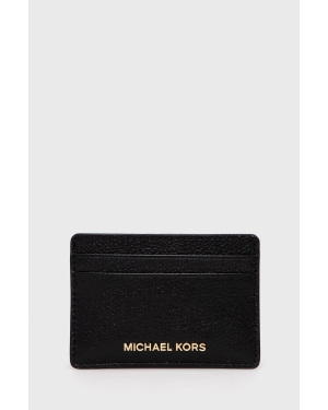 MICHAEL Michael Kors etui na karty skórzane 34F9GF6D0L damski kolor czarny