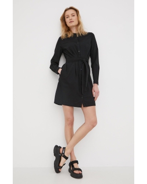Superdry sukienka bawełniana kolor czarny mini prosta