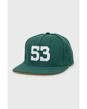 Superdry czapka kolor zielony z aplikacją