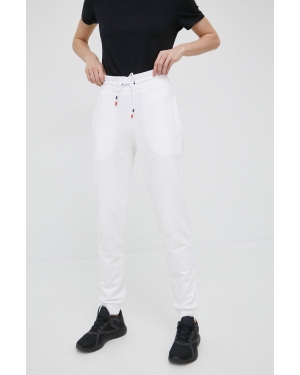 Rossignol spodnie dresowe bawełniane damskie kolor biały gładkie
