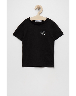 Calvin Klein Jeans t-shirt bawełniany dziecięcy IB0IB01231.PPYY kolor czarny z nadrukiem