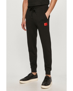 HUGO spodnie dresowe bawełniane kolor czarny melanżowe