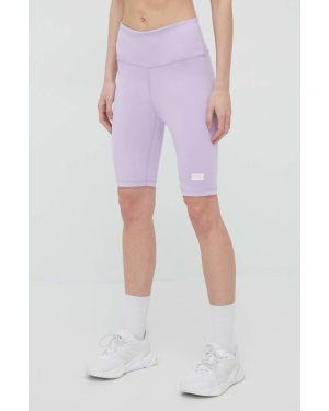 Arkk Copenhagen szorty damskie kolor fioletowy gładkie high waist