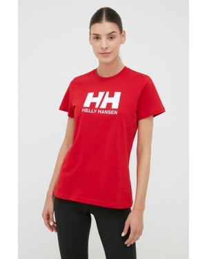 Helly Hansen t-shirt bawełniany kolor czerwony 34112-001