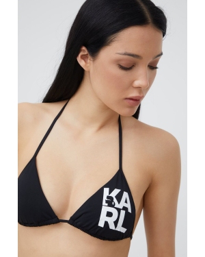 Karl Lagerfeld biustonosz kąpielowy KL22WTP01 kolor czarny lekko usztywniona miseczka