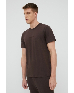 Calvin Klein Underwear t-shirt piżamowy męski kolor brązowy z aplikacją