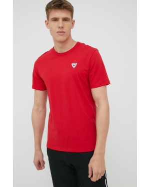 Rossignol t-shirt bawełniany kolor czerwony z aplikacją