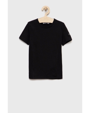 Calvin Klein Jeans T-shirt bawełniany dziecięcy IB0IB01113.PPYY kolor czarny gładki