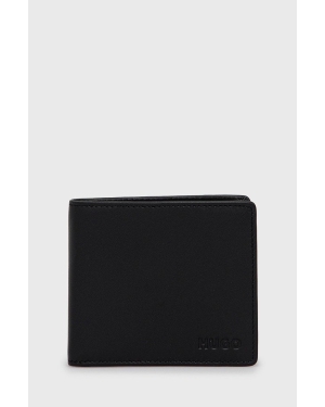 HUGO portfel skórzany 50470760 męski kolor czarny