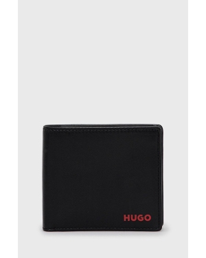 HUGO portfel skórzany 50470760 męski kolor czarny 50470760