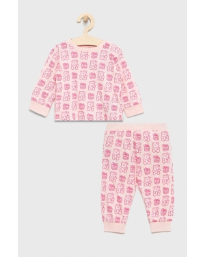 Guess piżama dziecięca kolor różowy z nadrukiem