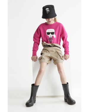 Karl Lagerfeld szorty dziecięce Z14174.156.162 kolor beżowy wzorzyste