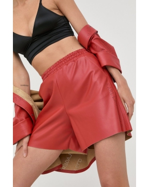 Karl Lagerfeld szorty 221W1008 damskie kolor czerwony gładkie high waist