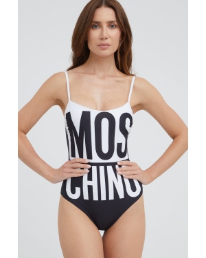 Moschino Underwear jednoczęściowy strój kąpielowy kolor czarny miękka miseczka
