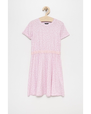 Guess sukienka dziecięca kolor różowy midi prosta