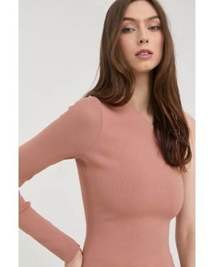 Victoria Beckham bluzka damska kolor różowy gładka