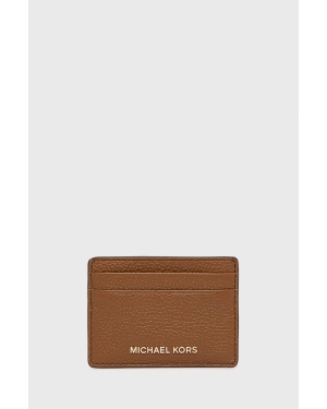 MICHAEL Michael Kors etui na karty skórzane 34F9GF6D0L damski kolor brązowy