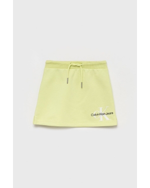 Calvin Klein Jeans spódnica dziecięca IG0IG01426.PPYY kolor zielony mini prosta