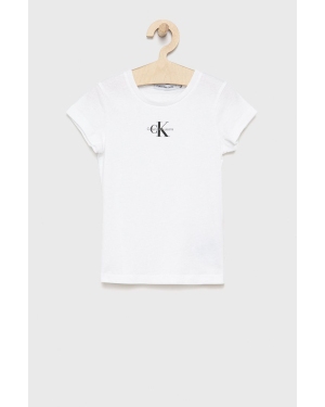 Calvin Klein Jeans t-shirt bawełniany dziecięcy IG0IG01470.9BYY kolor biały