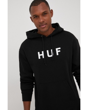 HUF bluza męska kolor czarny z kapturem z nadrukiem