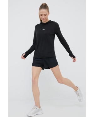Icebreaker bluza sportowa Cool-Lite damska kolor czarny z kapturem gładka